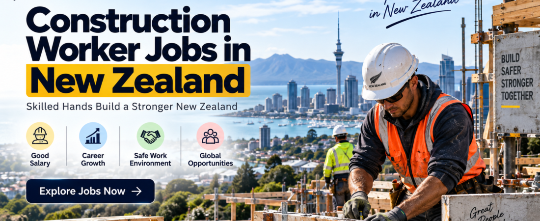 Construction Worker Jobs in New Zealand 2026 – Salary, Requirements, Visa, Duties & How to Apply